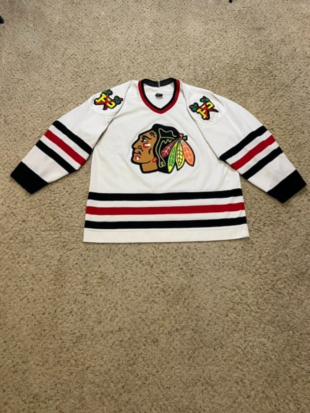 Portland Winterhawks Vintage CCM White Home Jersey Size Large L WHL MIC VTG